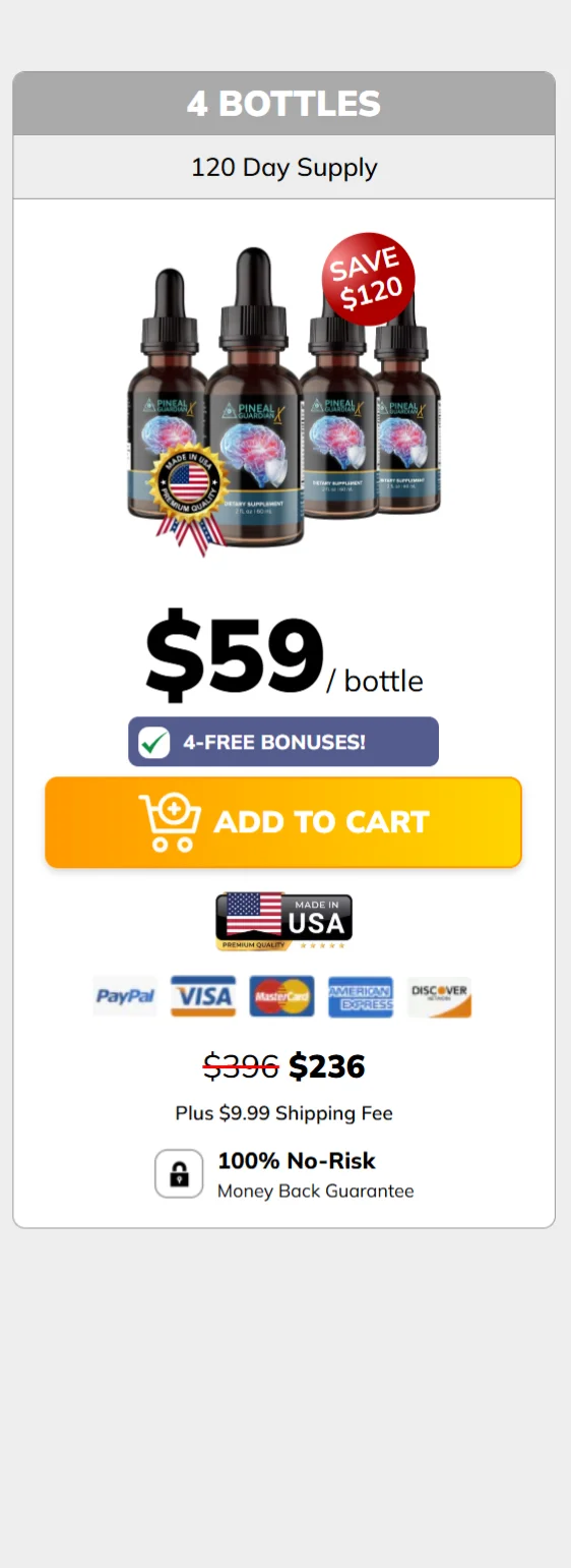 Pineal Guardian X™ 4 bottles pricing